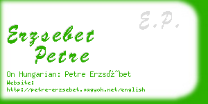 erzsebet petre business card